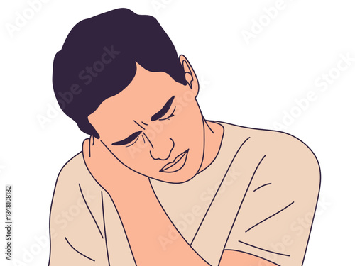 Man experiencing neck pain and discomfort