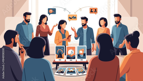 Collaborative Business Team Discussion and Brainstorming Session in Modern Office Environment