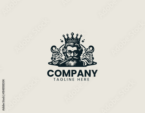 Clever tobacco kings identity is presented as a vintage royal leaf emblem elegant