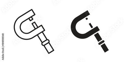 Micrometer icon flat simple icon. Liner version - stock vector.