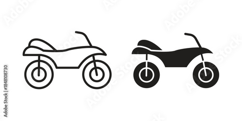 Motorcycle icon flat simple icon. Liner version - stock vector.
