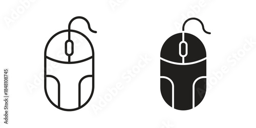 Mouse icon flat simple icon. Liner version - stock vector.