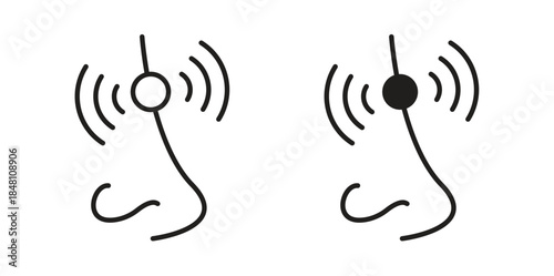 Nose pain icon flat simple icon. Liner version - stock vector.