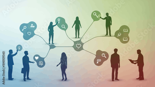 collaborative digital communication and knowledge sharing among diverse professionals in a modern