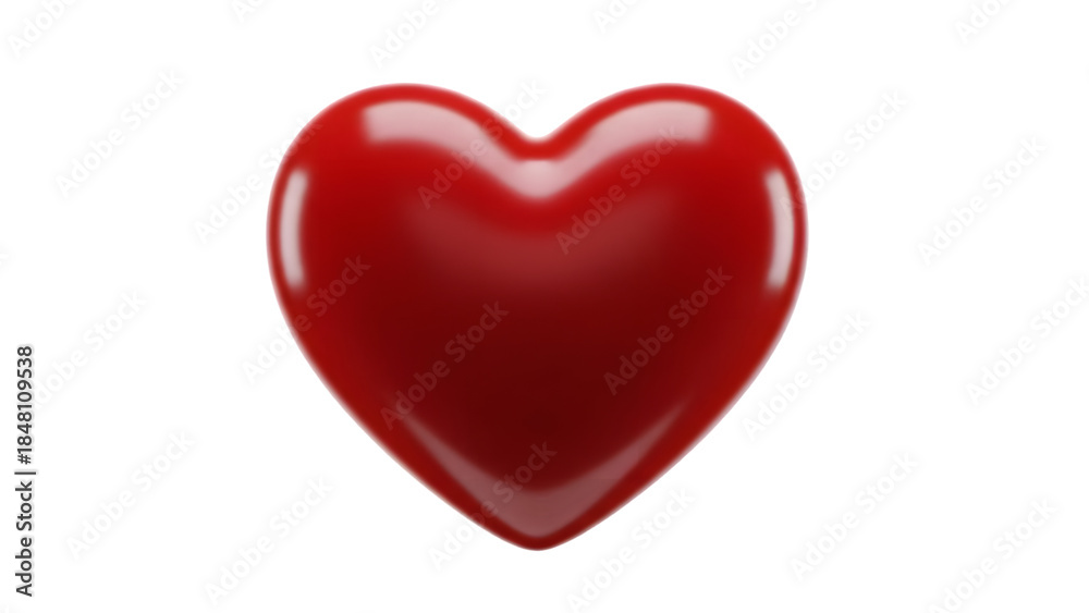 Fototapeta premium Red heart shape isolated on transparent background