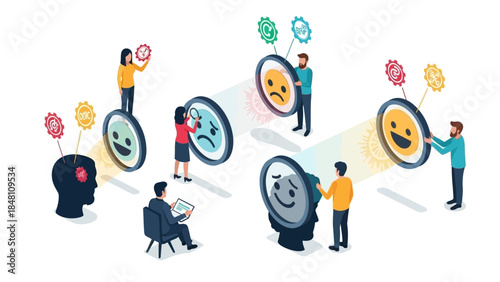 collaborative emotional intelligence development with diverse characters and expressive icons