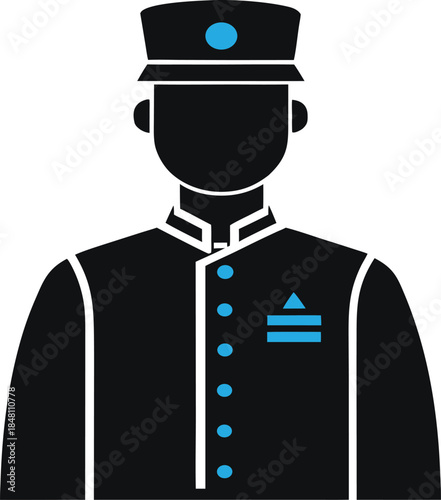 Bellhop hotel staff uniform icon silhouette