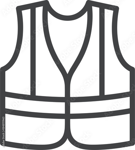 High Visibility Safety Vest Icon Outline reflective workwear