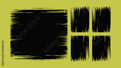Grunge Brush Stroke Texture Background with Black and Yellow Colors