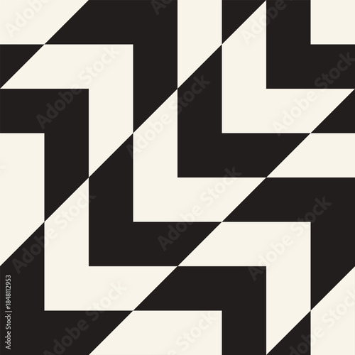 Vector seamless pattern. Repeating geometric elements. Stylish monochrome background design.