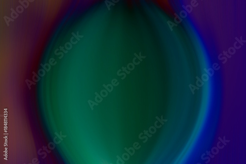 Abstract dark green and purple sphere shape background. Mysterious blurred circle texture representing void, planet or deep space portal.