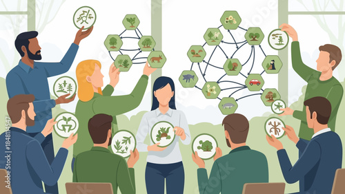 collaborative scientific workshop focused on biodiversity and ecological networks visualization