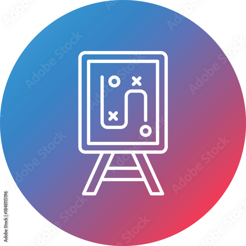 Strategy Line Gradient Circle Background Icon