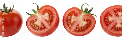 Wallpaper Mural Fresh tomatoes sliced and whole sliced tomato whole tomato isolated on a transparent background Torontodigital.ca