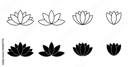 Leaf icon set collection. With line and flat models. Transparent background. Vector illustration.