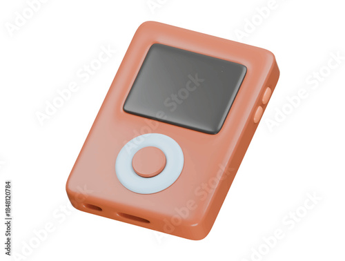 MP3 player icon 3d illustration render