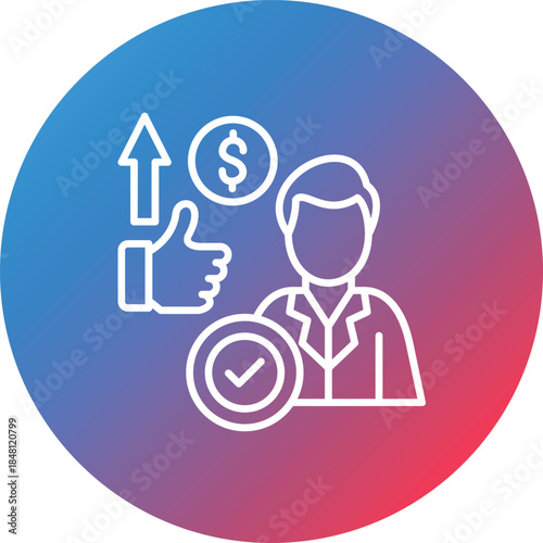 Performance Appraisal Line Gradient Circle Background Icon