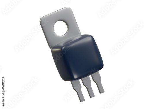 PNP transistor icon 3d illustration render