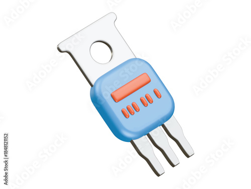 diode chip icon 3d illustration render