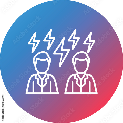 Altercation Line Gradient Circle Background Icon