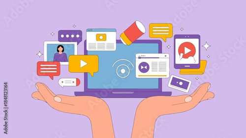 Online Content Creation and Distribution Concept