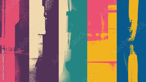 Colorful abstract background with striped pattern and grunge texture