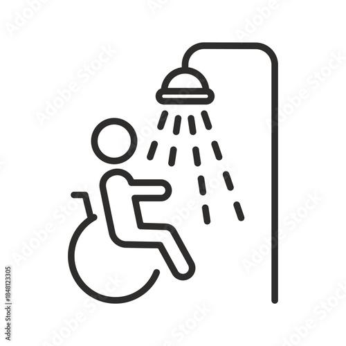 shower for the disabled icon, accessible shower room