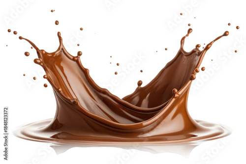 Chocolate splash crown isolated on transparent background