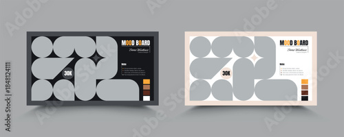 Minimal Mood Board Layout Template with Color Swatches