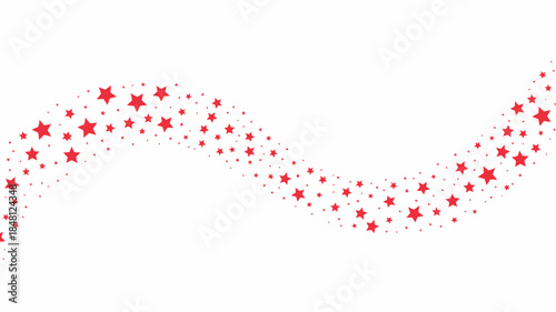 Red Star Confetti on White Background, Celebration and Party Decorations