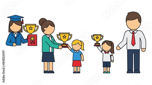 Celebrating academic achievements students receiving awards from teachers and staff