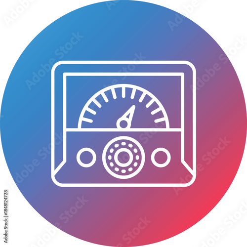 Ammeter Line Gradient Circle Background Icon