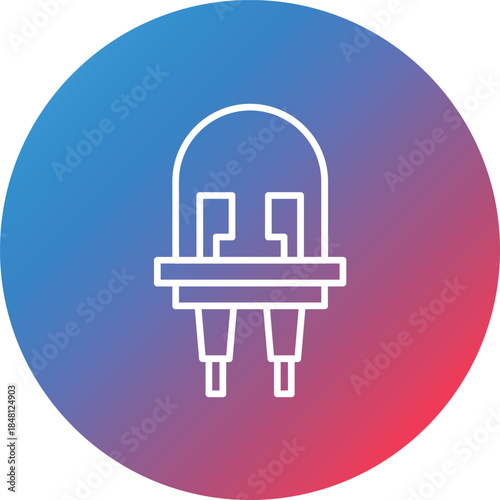 Light Emitting Diode Line Gradient Circle Background Icon