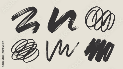 Handwritten Brush Stroke Letters and Symbols
