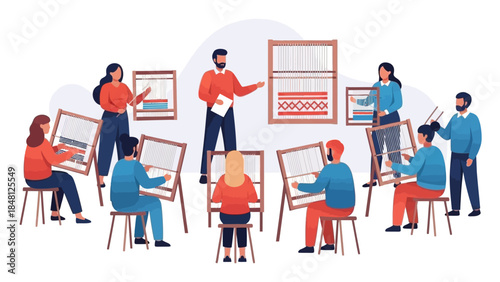 engaging educational workshop with diverse adult participants in a professional setting