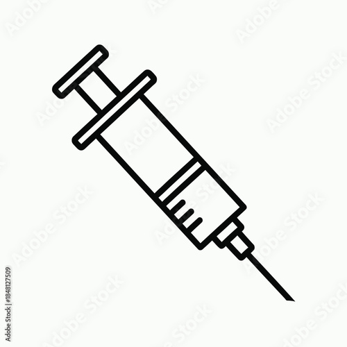 Medical syringe icon for healthcare and medical illustrations