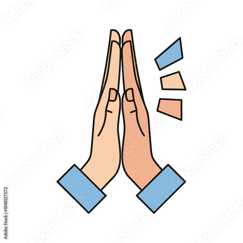 Hands in prayer position Vector