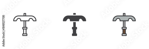 Ancient pick line, solid and colorful icon set pack