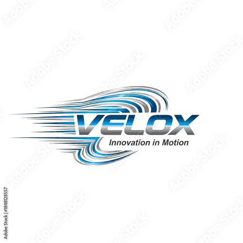 Velox Innovation in Motion Logo Design.