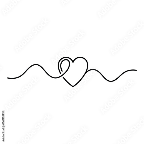 Simple heart line drawing