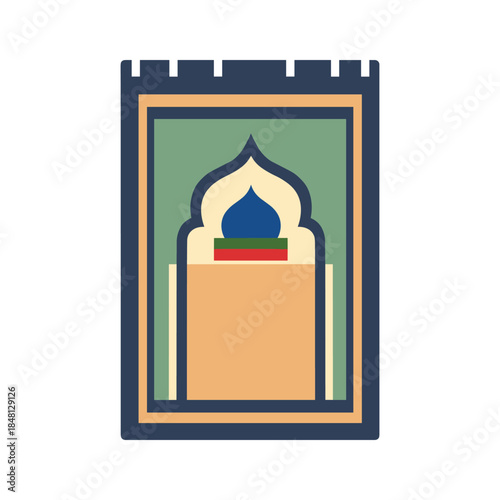 Illustrated islamic prayer mat Vector