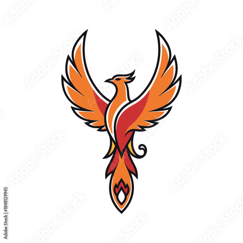 Vibrant phoenix illustration Vector