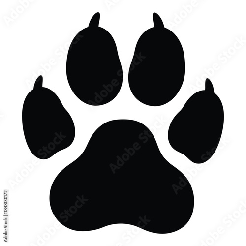 Silhouette of a dog paw print