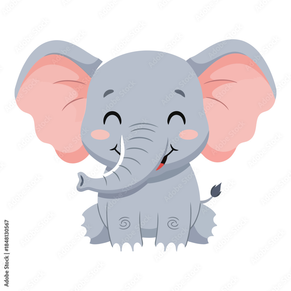 Fototapeta premium Playful baby elephant sitting