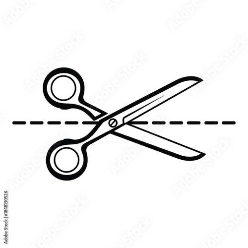 Scissors cutting line