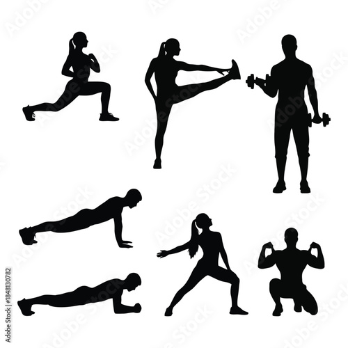 Various martial arts poses