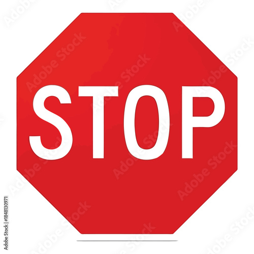 Red octagonal stop sign