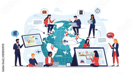 Global connectivity and digital collaboration among diverse professionals in a tech-driven world