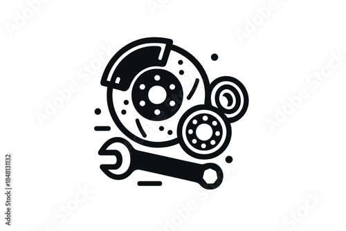 Brake system components illustration for automotive repair tasks