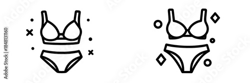 Creative vector illustration of stylish swimwear design elements